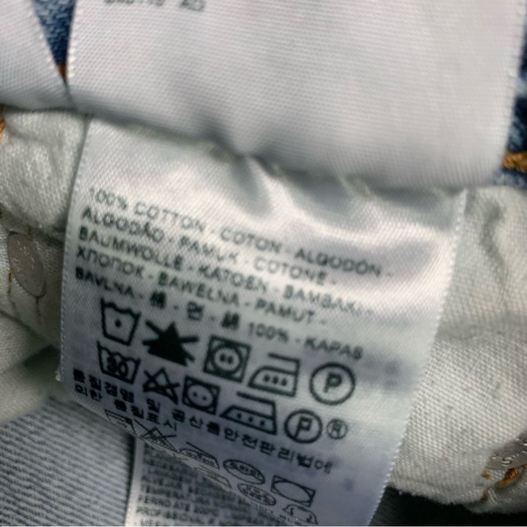 Levi's 501 CT Custom Tapered Button Fly Jeans Blue Patched Embroidered Knee 29 - Picture 11 of 11